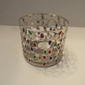 Bath & Body Works Christmas Lights Large 3 Wick Candle Holder Sleeve 14.5 oz